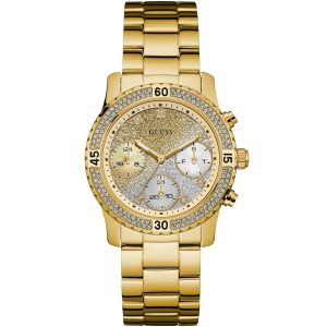 W0774l5 guess watch women gold metal confetti