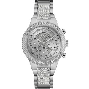 W0850l1 guess watch women silver metal rockstar