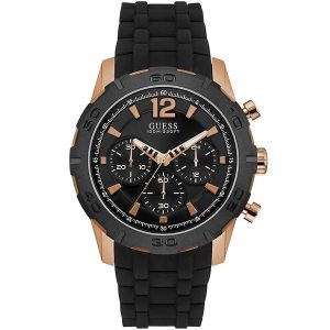 W0864g2 guess watch men black rubber caliber