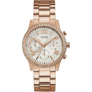 W1069l3 guess watch women rose gold metal solar