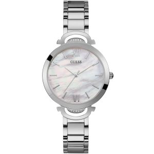W1090l1 guess watch women silver metal opal