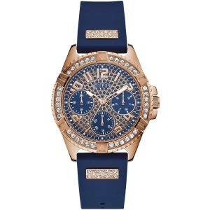 W1160l3 guess watch women blue rubber lady frontier
