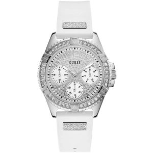 W1160l4 guess watch women white rubber lady frontier