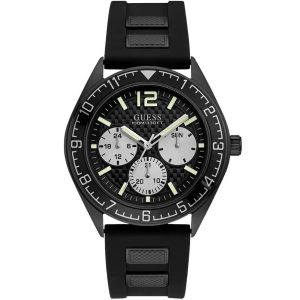 W1167g2 guess watch men black rubber pacific