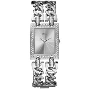 W95088l1 guess watch women silver metal mod heavy metal
