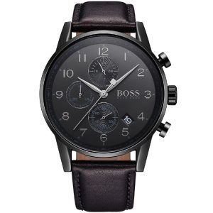 1513497 hugo boss watch men brown leather navigator