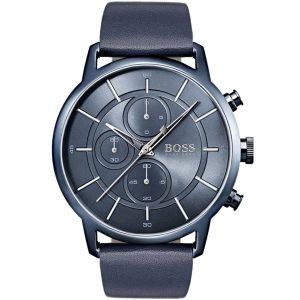 1513575 hugo boss watch men blue leather architectural