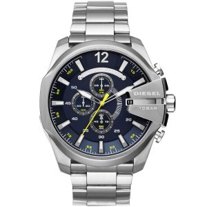 Dz4465 diesel watch men silver metal mega chief