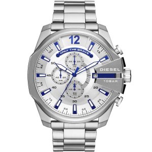 Dz4477 diesel watch men silver metal mega chief
