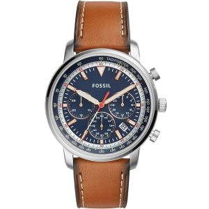 Fs5414 fossil watch men brown leather goodwin