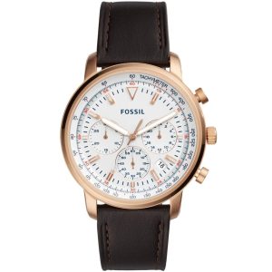 Fs5415 fossil watch men brown leather goodwin