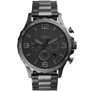 Jr1527 fossil watch men black gray metal nate