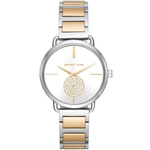Mk3679 michael kors watch women silver gold metal portia