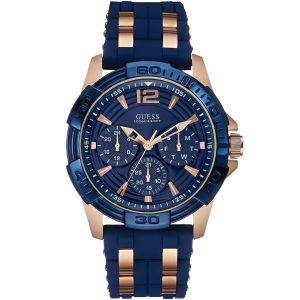W0366g4 guess watch men blue rubber oasis
