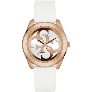 W0911l5 guess watch women white rubber g twist