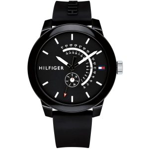 1791483 tommy hilfiger watch men black rubber denim