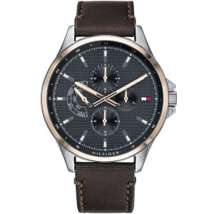 1791615 tommy hilfiger watch men brown leather shawn