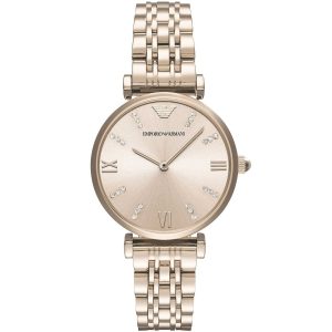 Ar11059 emporio armani watch women rose gold metal stainless steel gianni t bar