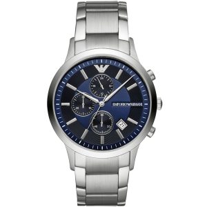 Ar11164 emporio armani watch men silver metal stainless steel renato