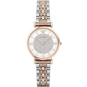 Ar1926 emporio armani watch women silver rose gold metal stainless steel gianni t bar