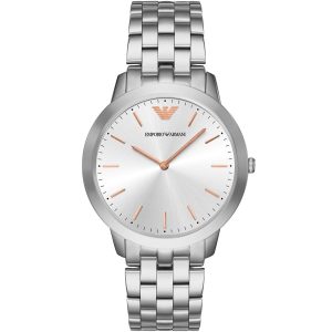 Ar2484 emporio armani watch men silver metal stainless steel retro
