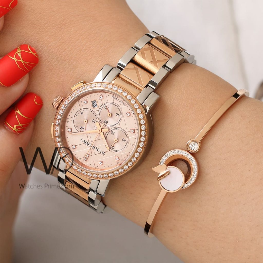 Burberry check Engraved White Women's Watch | Watches Prime