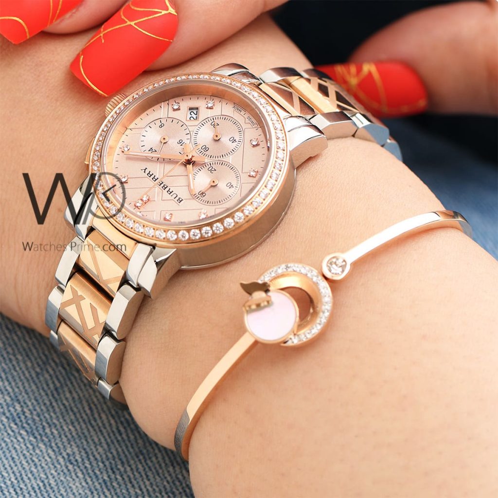 Burberry check Engraved White Women's Watch | Watches Prime