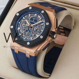 Audemars Piguet Blue Watch with Rubber Strap