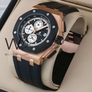 Men's black dial audemars piguet watch black rubber strap