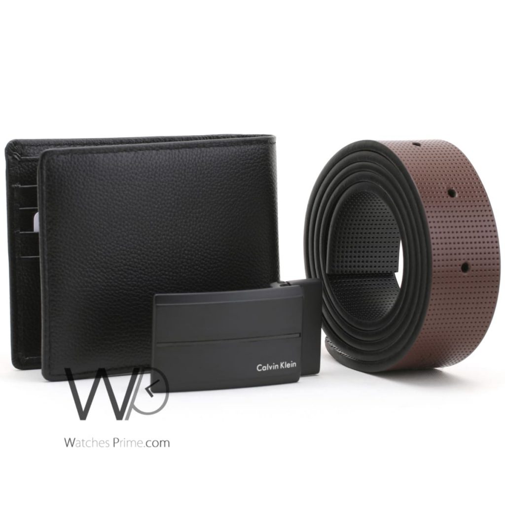 Calvin Klein CK wallet and belt black men | Watches Prime