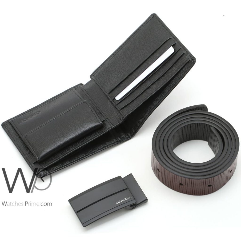 Calvin Klein CK wallet and belt black men | Watches Prime