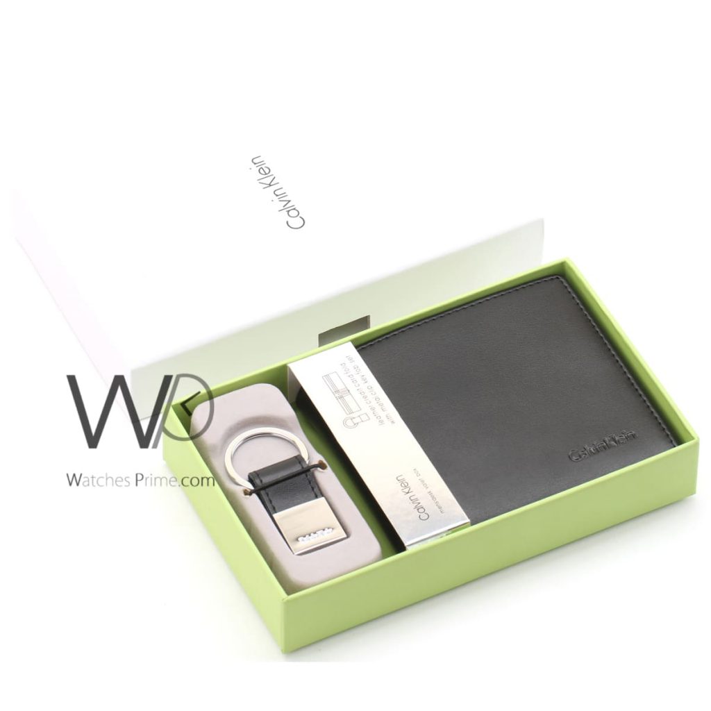 Calvin klein wallet and keychain black men | Watches Prime