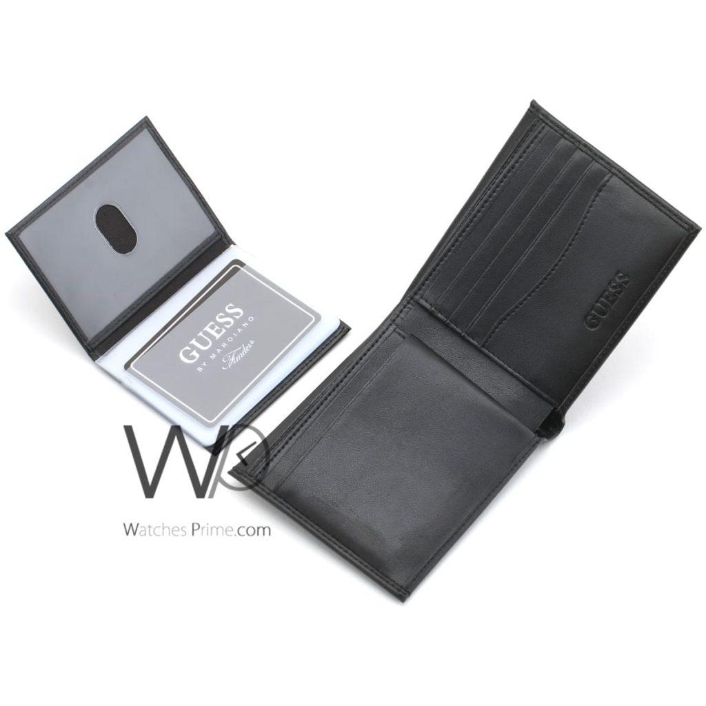 Guess leather wallet for men black | Watches Prime