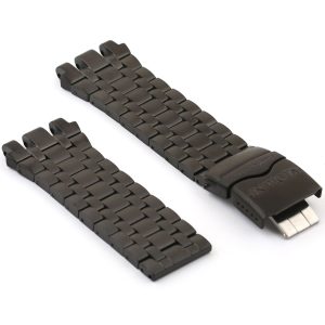 Black stainless steel metal invicta watch strap