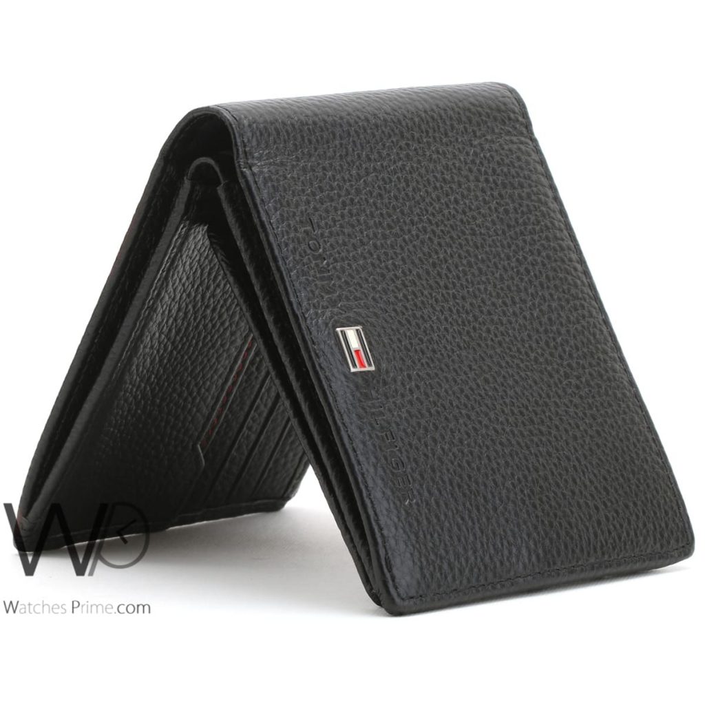 Tommy Hilfiger wallet leather for men black | Watches Prime
