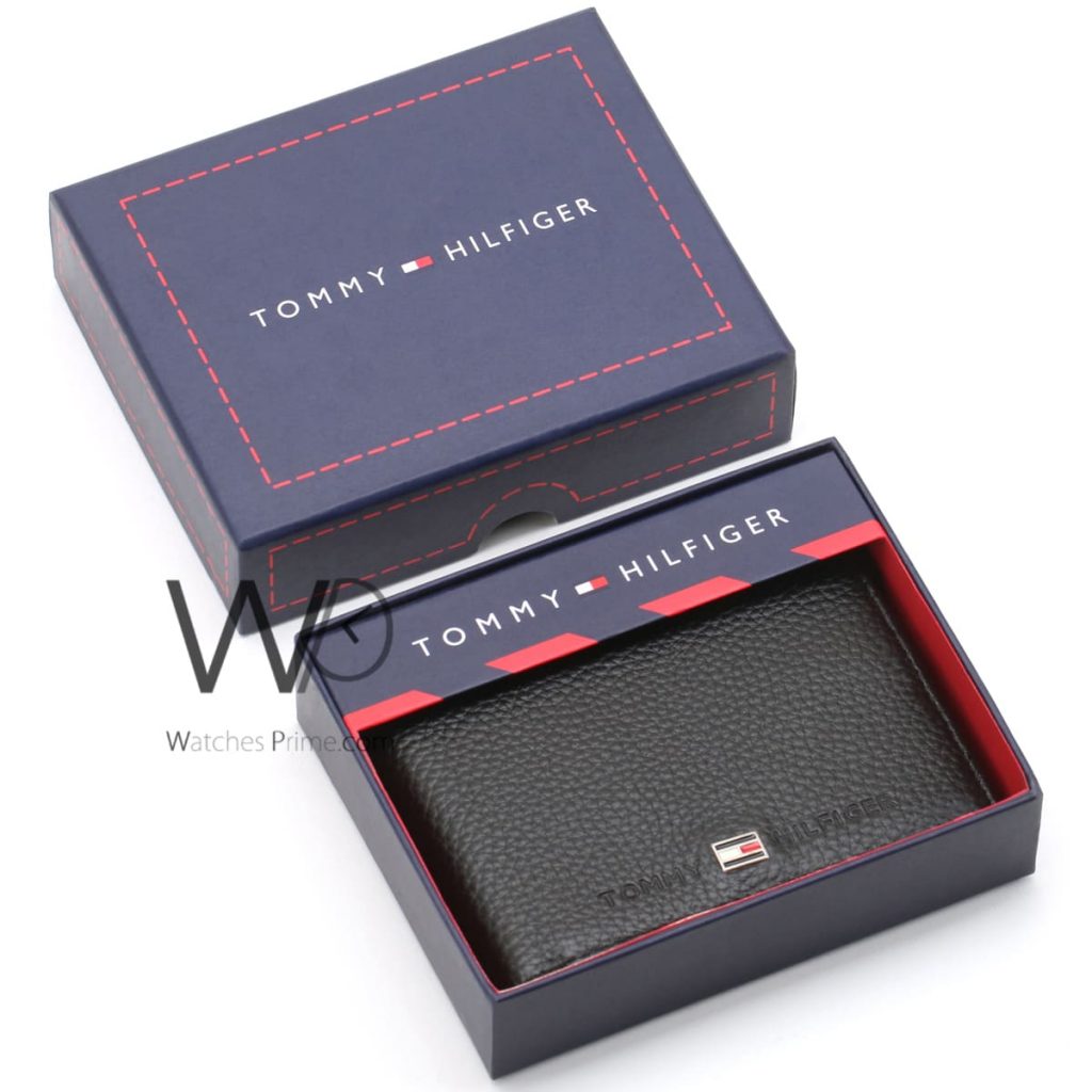 Tommy Hilfiger wallet leather for men black | Watches Prime