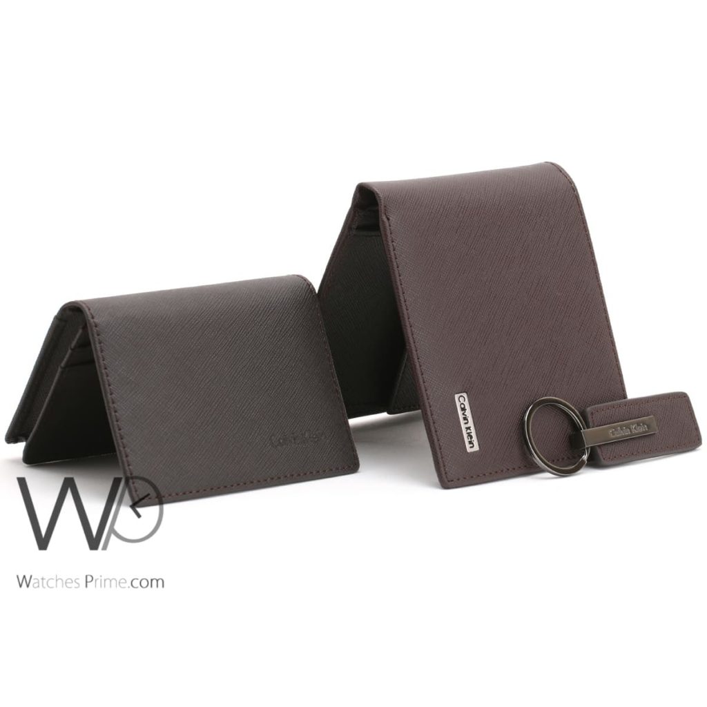 Calvin Klein wallet and card holder brown | Watches Prime
