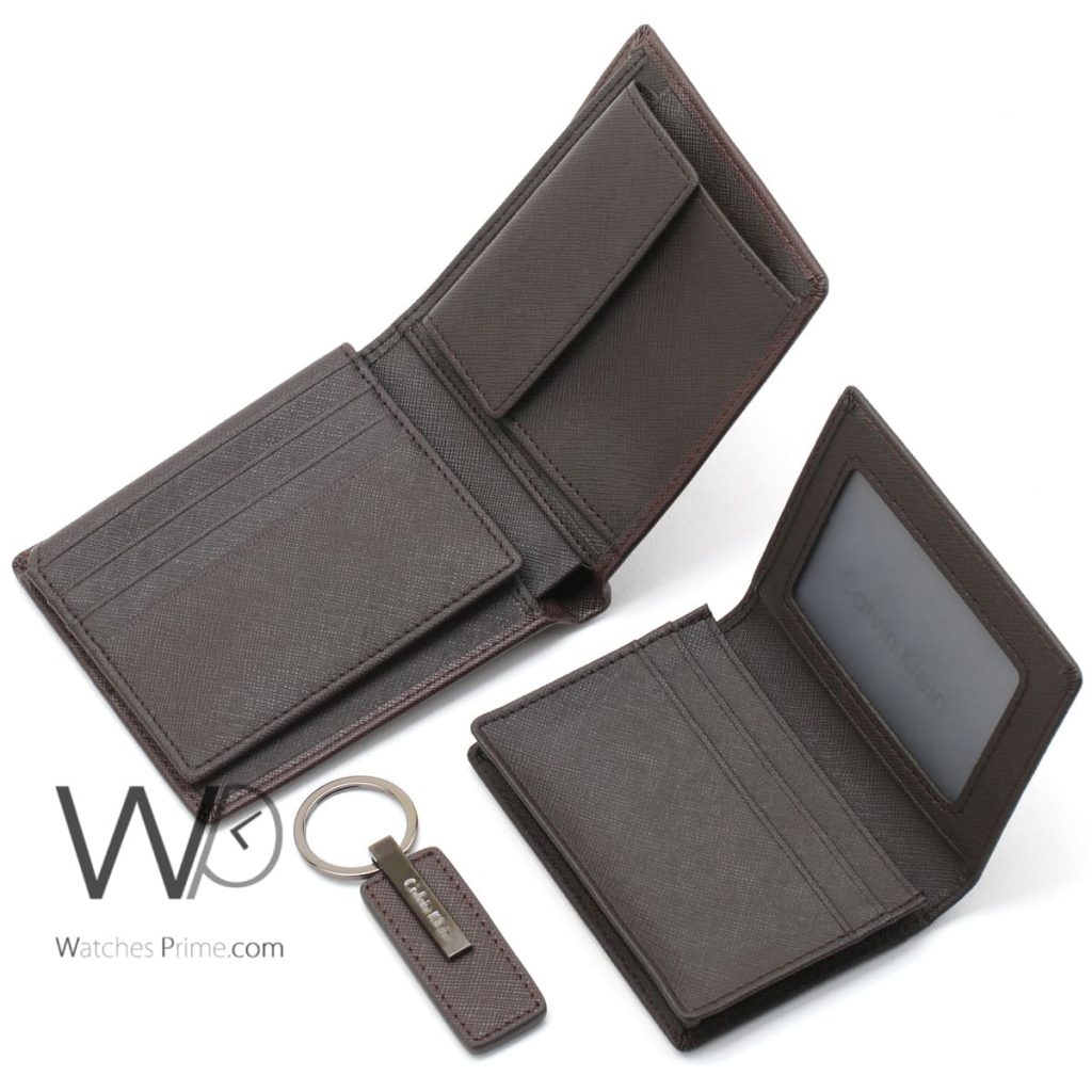 Calvin Klein wallet and card holder brown | Watches Prime