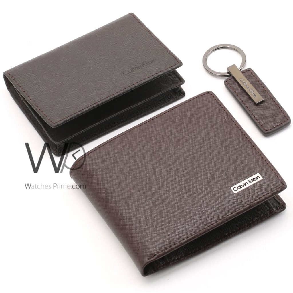 Calvin Klein wallet and card holder brown | Watches Prime