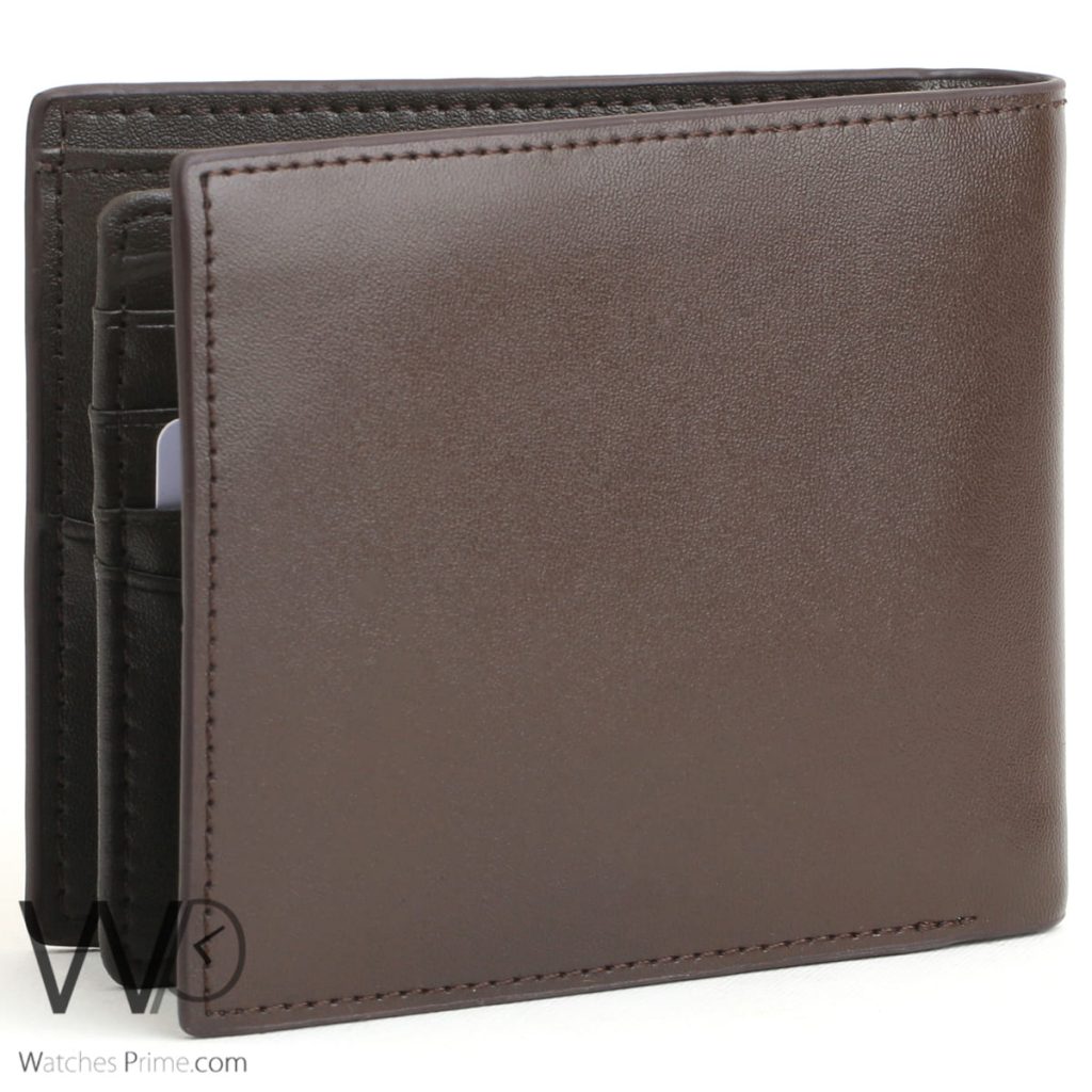 Tommy Hilfiger brown leather wallet for men | Watches Prime