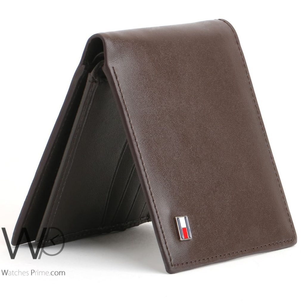 Tommy Hilfiger brown leather wallet for men | Watches Prime