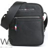 Tommy Hilfiger leather black Messenger Bag | Watches Prime