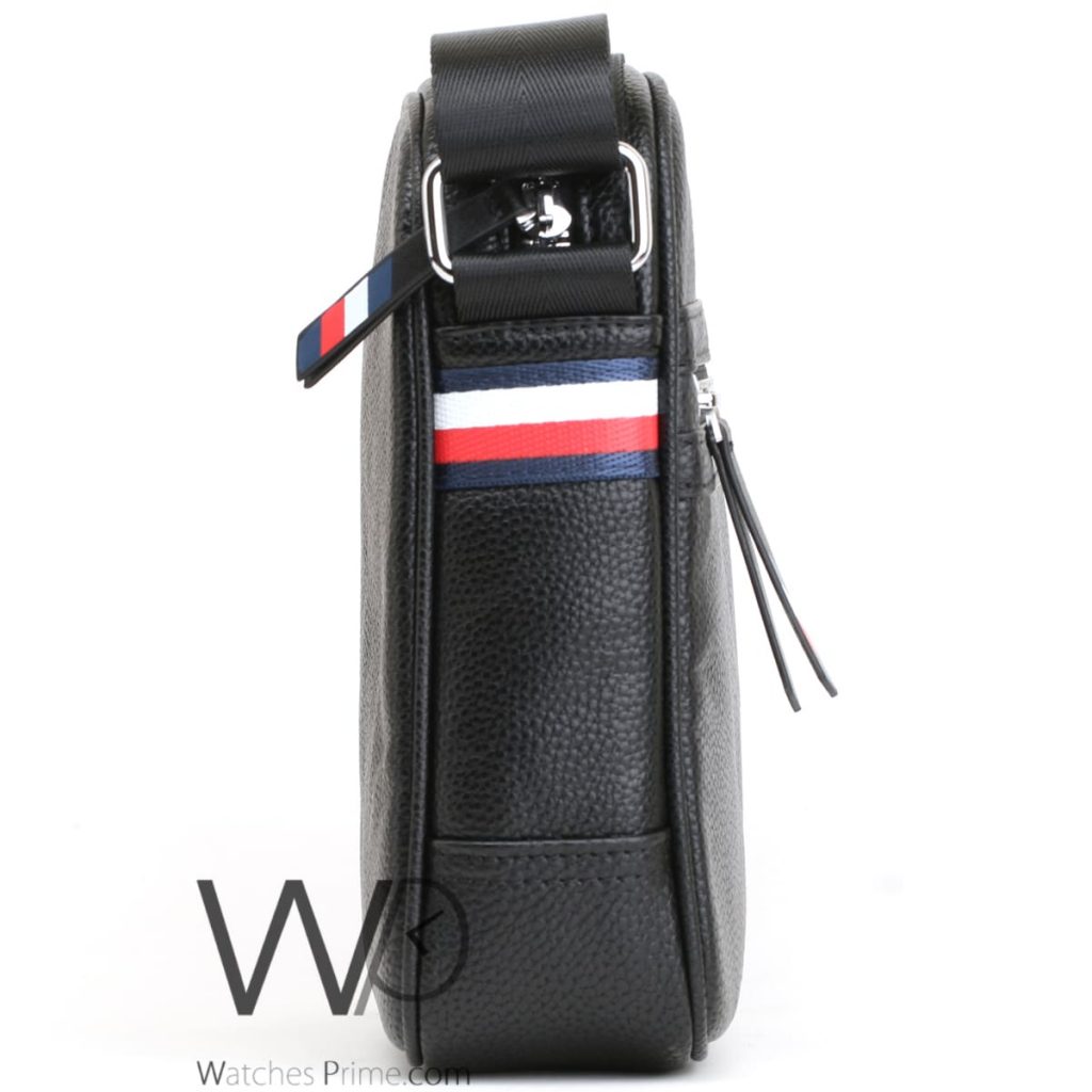 Tommy Hilfiger leather black Messenger Bag | Watches Prime
