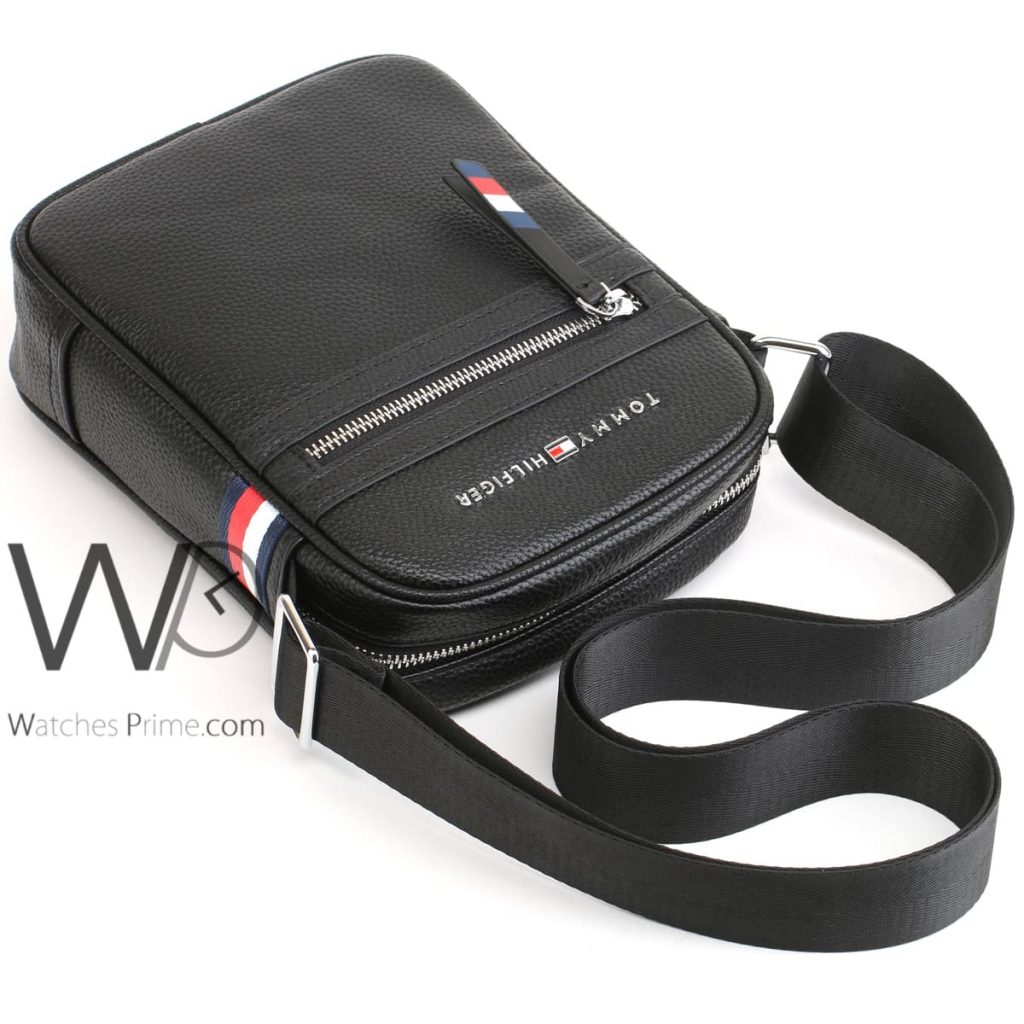 Tommy Hilfiger leather black Messenger Bag | Watches Prime