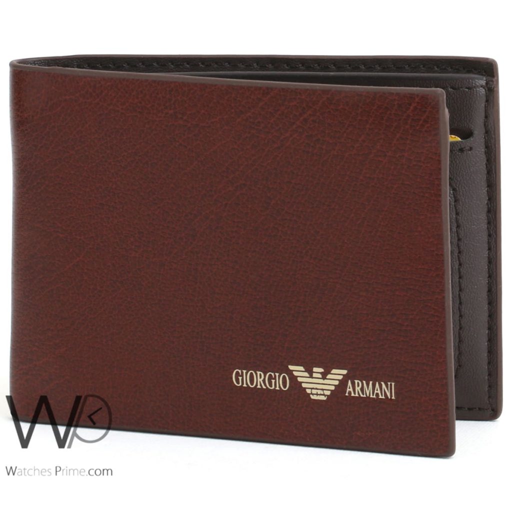 Giorgio Armani wallet for men brown | Watches Prime