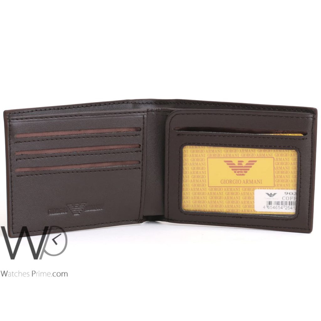 Giorgio Armani wallet for men brown | Watches Prime