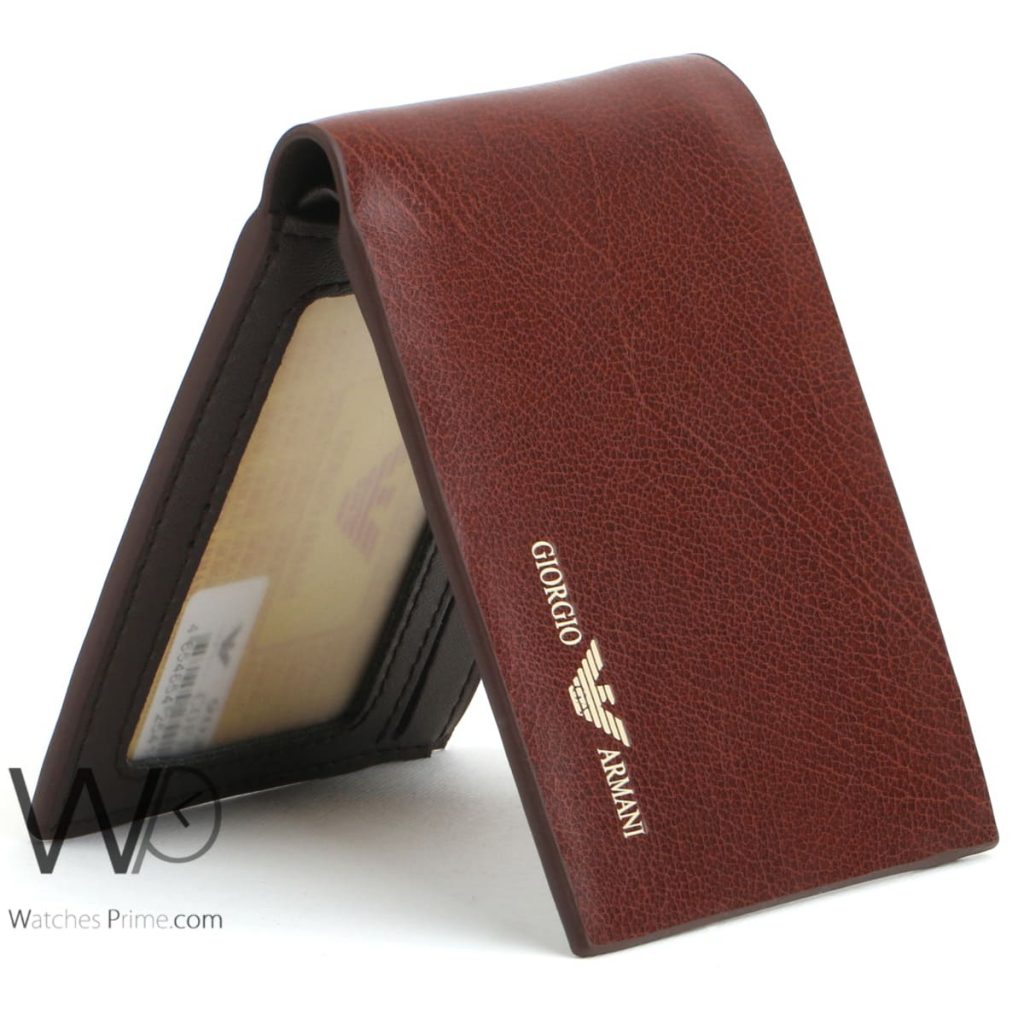 Giorgio Armani wallet for men brown | Watches Prime