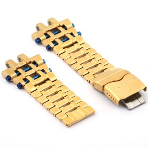 Gold stainless steel metal invicta watch strap 1