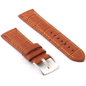 Leather brown watch strap 24mm