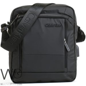 Tommy Hilfiger leather black Messenger Bag | Watches Prime